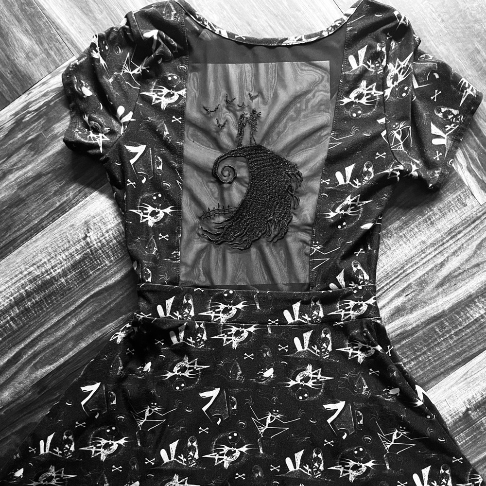 Disney Jack Skeleton & Sally Face Skater Dress w/ Lace Back